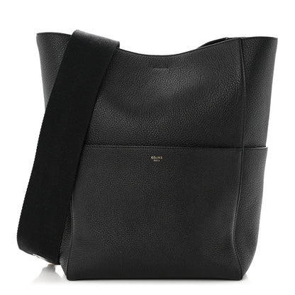 Celine Soft Grained Calfskin Sangle Bucket Bag Black 1 of 10