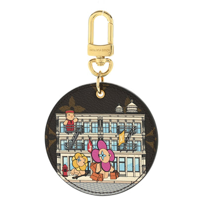 Louis Vuitton Monogram 2022 Christmas Animation New York Soho Bag Charm Key Ring Yellow 1 of 5