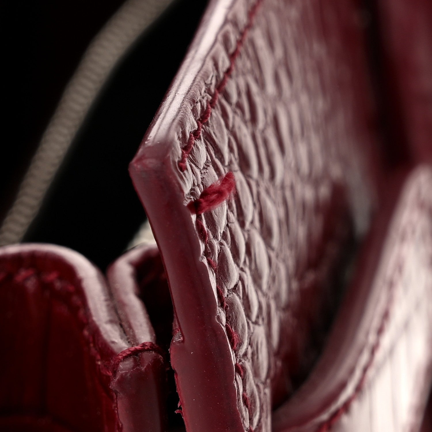 Saint Laurent Calfskin Crocodile Embossed Baby Sac De Jour Red 10 of 10