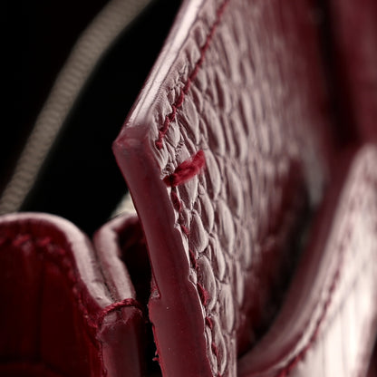 Saint Laurent Calfskin Crocodile Embossed Baby Sac De Jour Red 10 of 10
