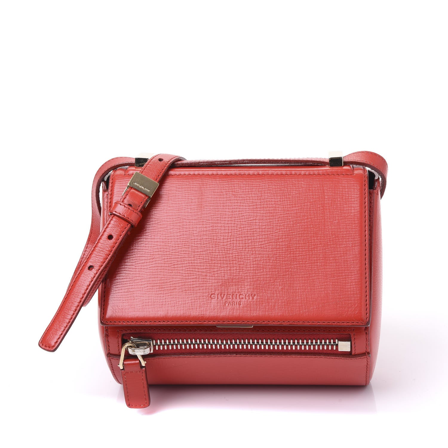 Givenchy Textured Calfskin Mini Pandora Box Crossbody Bag Red 1 of 9