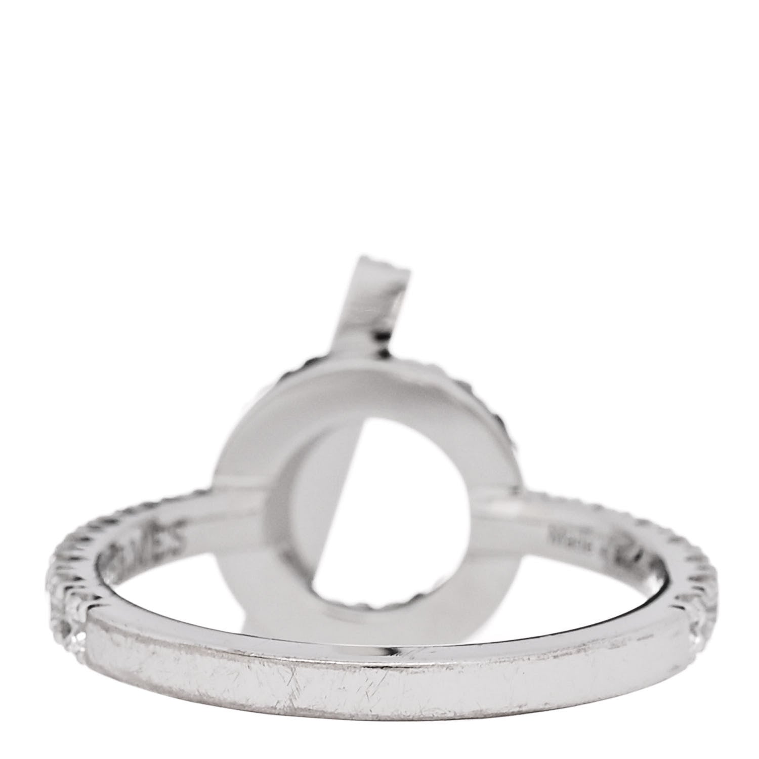 Hermes 18K White Gold Diamond Finesse Ring 53 6.25 4 of 6