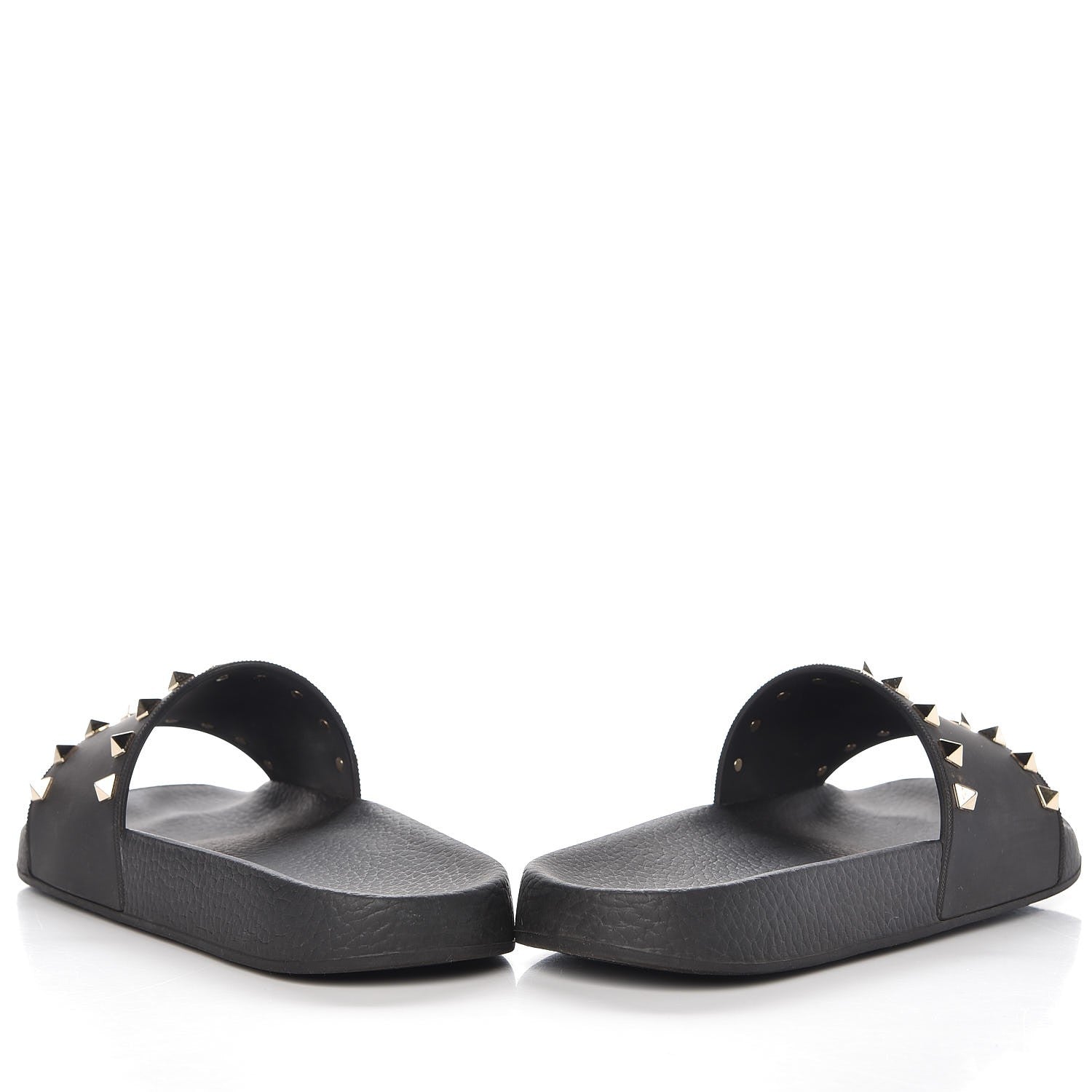 Valentino Garavani Rubber Rockstud Slide Sandals 39 Black 10 of 12