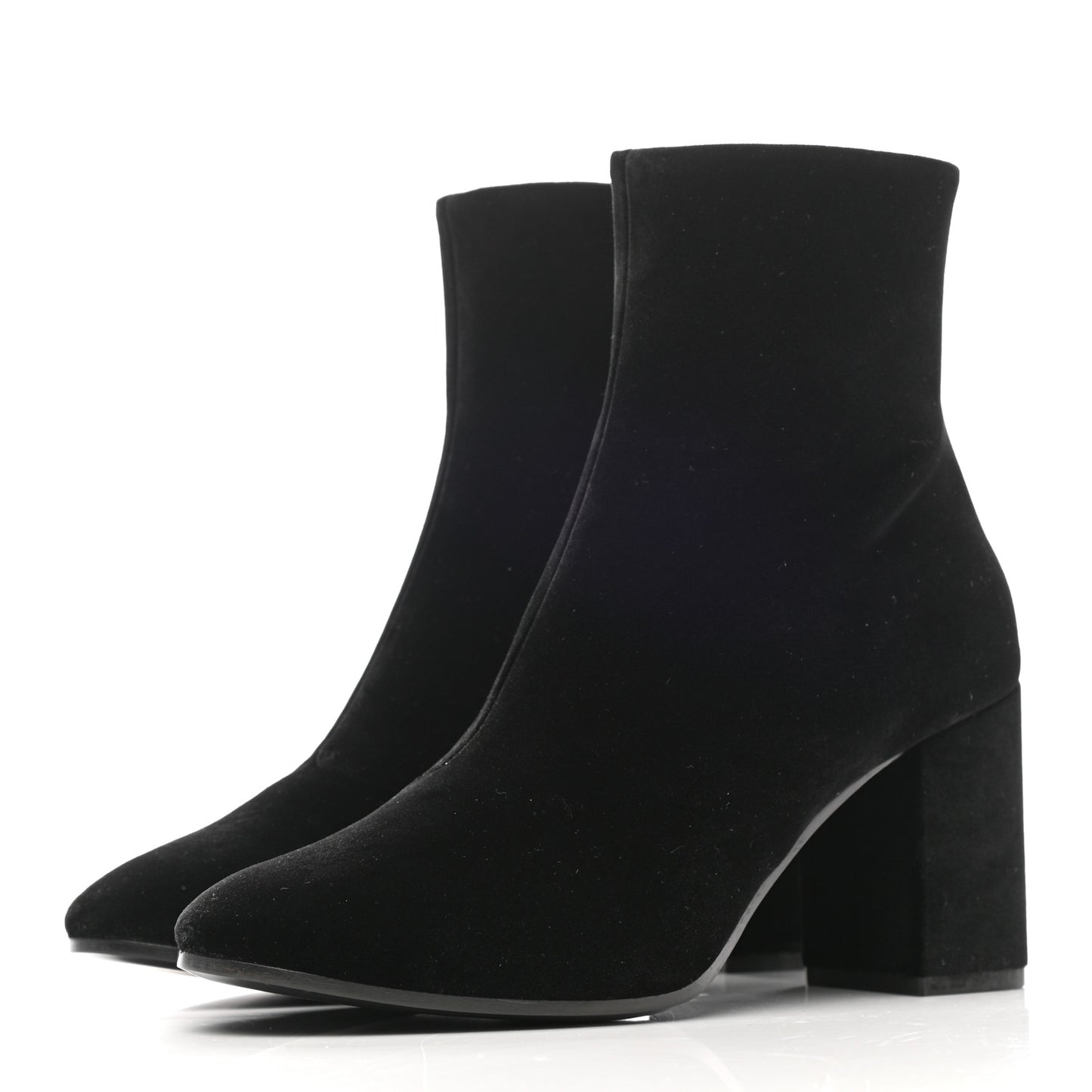 Smooth Velvet Ankle Boots 37.5 Black