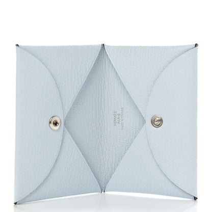 Hermes Chevre Mysore Calvi Card Case Bleu Brume 5 of 8