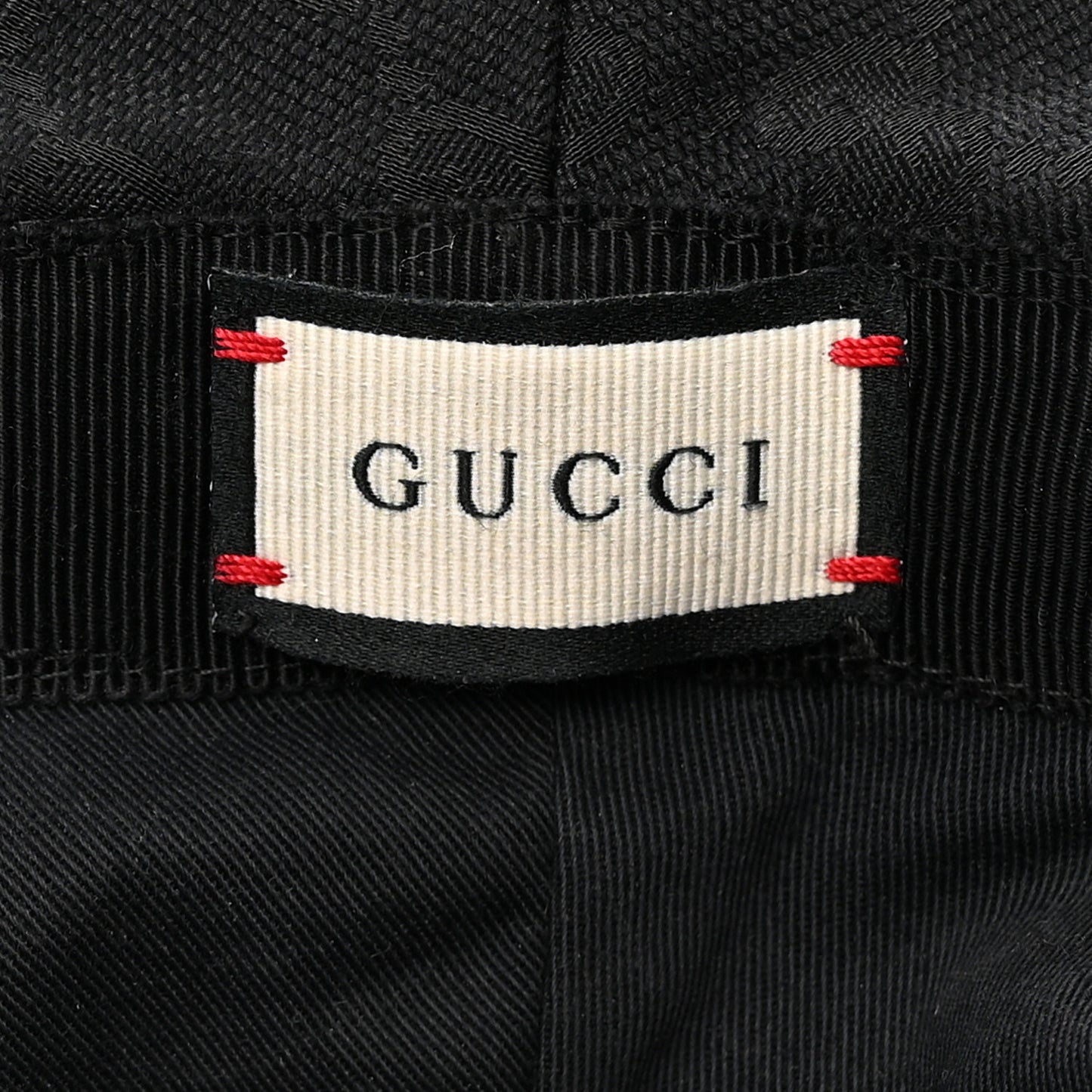 Monogram Textured Dollar Calfskin GG Jago Bucket Hat Black