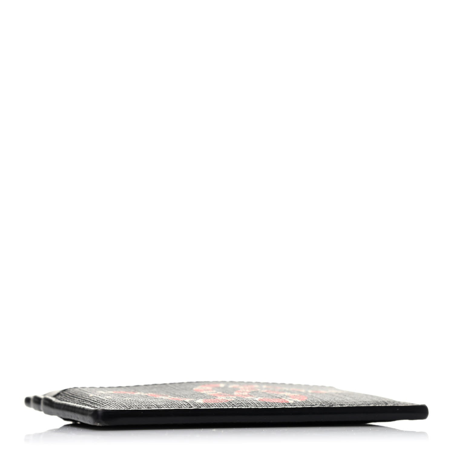 Gucci GG Supreme Monogram Kingsnake Card Holder Black Grey 3 of 4