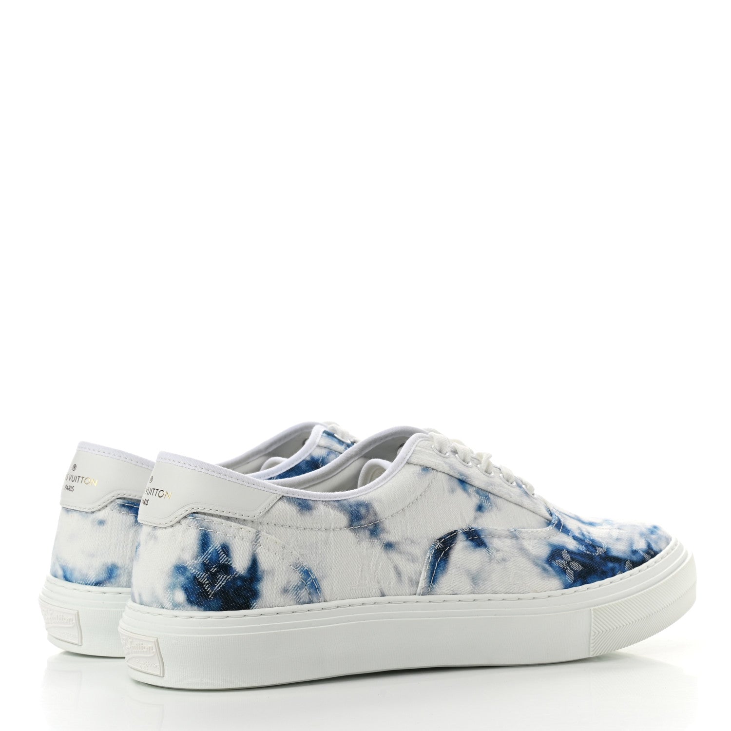 Louis Vuitton Denim Monogram Mens Trocadero Tie Dye Sneakers 9 Marine 4 of 8