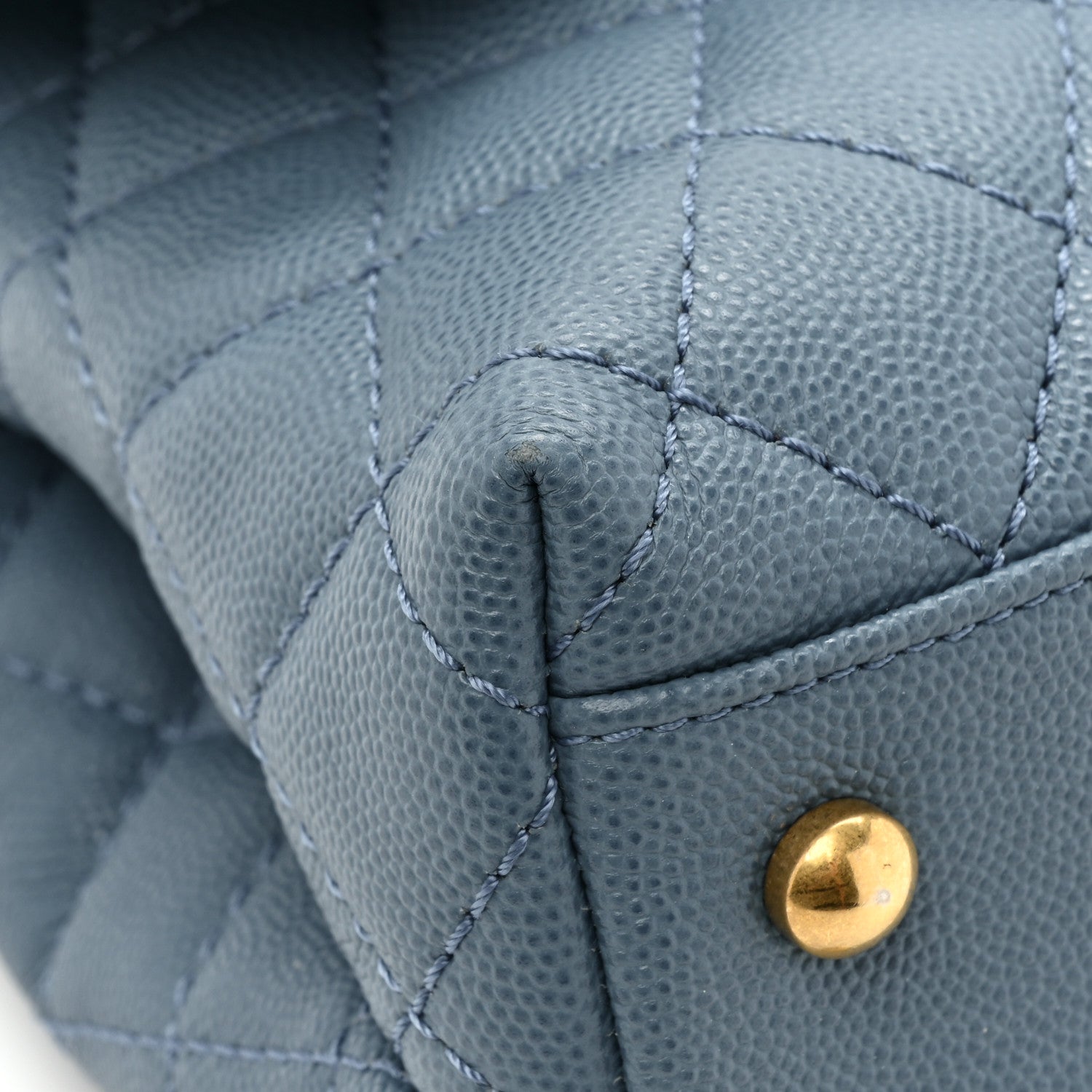 Chanel Caviar Quilted Mini Coco Handle Flap Blue 11 of 13