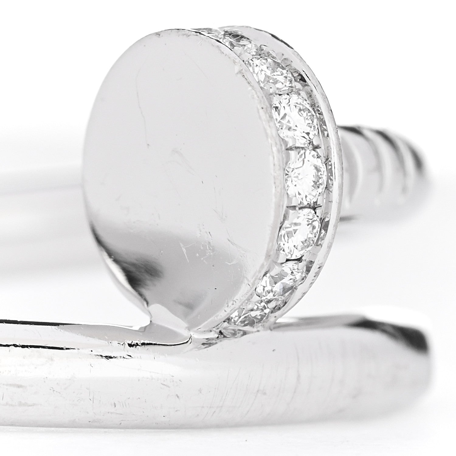 Cartier 18K White Gold Diamond Juste Un Clou Ring 58 8.25 5 of 6