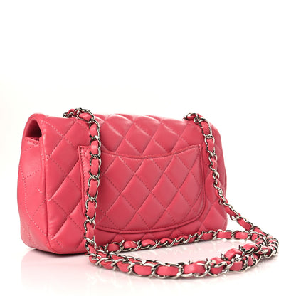 Chanel Lambskin Quilted Mini Rectangular Flap Pink 3 of 9