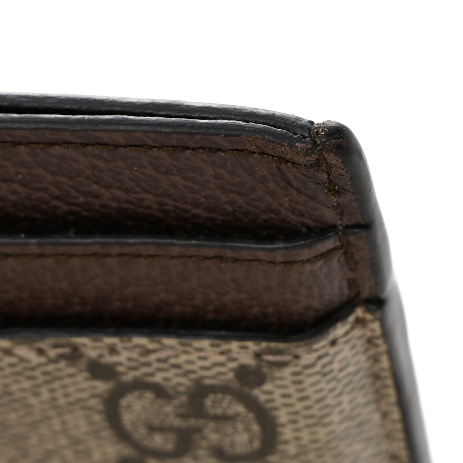Gucci GG Supreme Monogram Textured Dollar Calfskin Ophidia Card Holder Beige Ebony New Acero 10 of 11