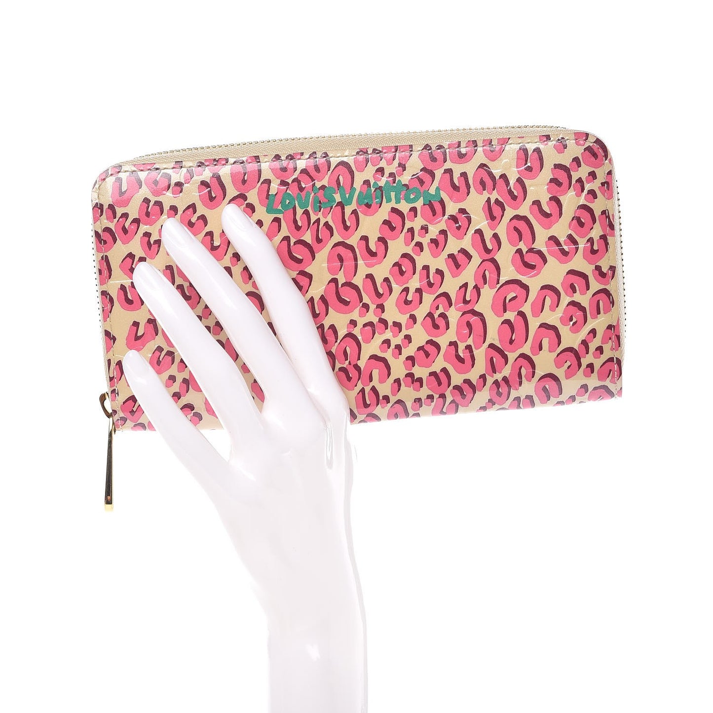Vernis Leopard Zippy Wallet Blanc Corail