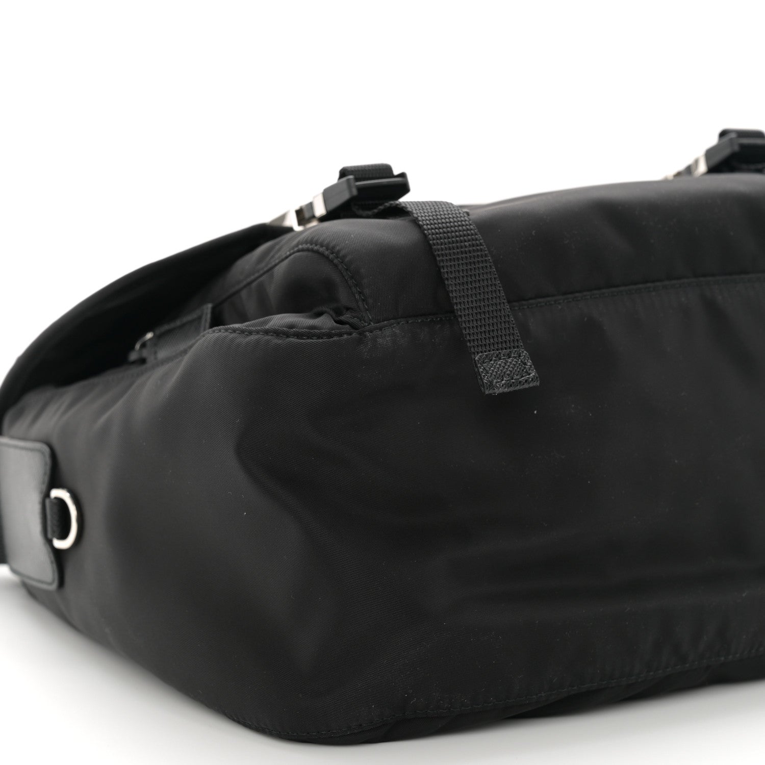 Prada Nylon Vela Double Snap Buckle Messenger Bag Black 9 of 10