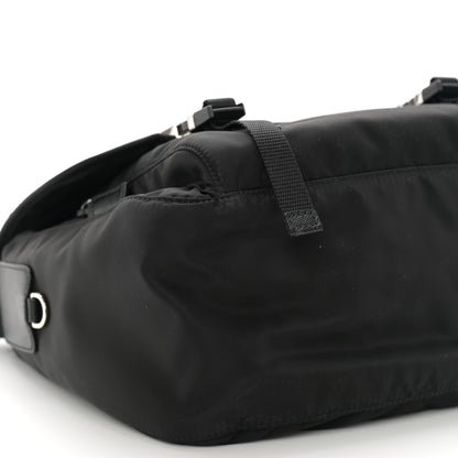 Prada Nylon Vela Double Snap Buckle Messenger Bag Black 9 of 10