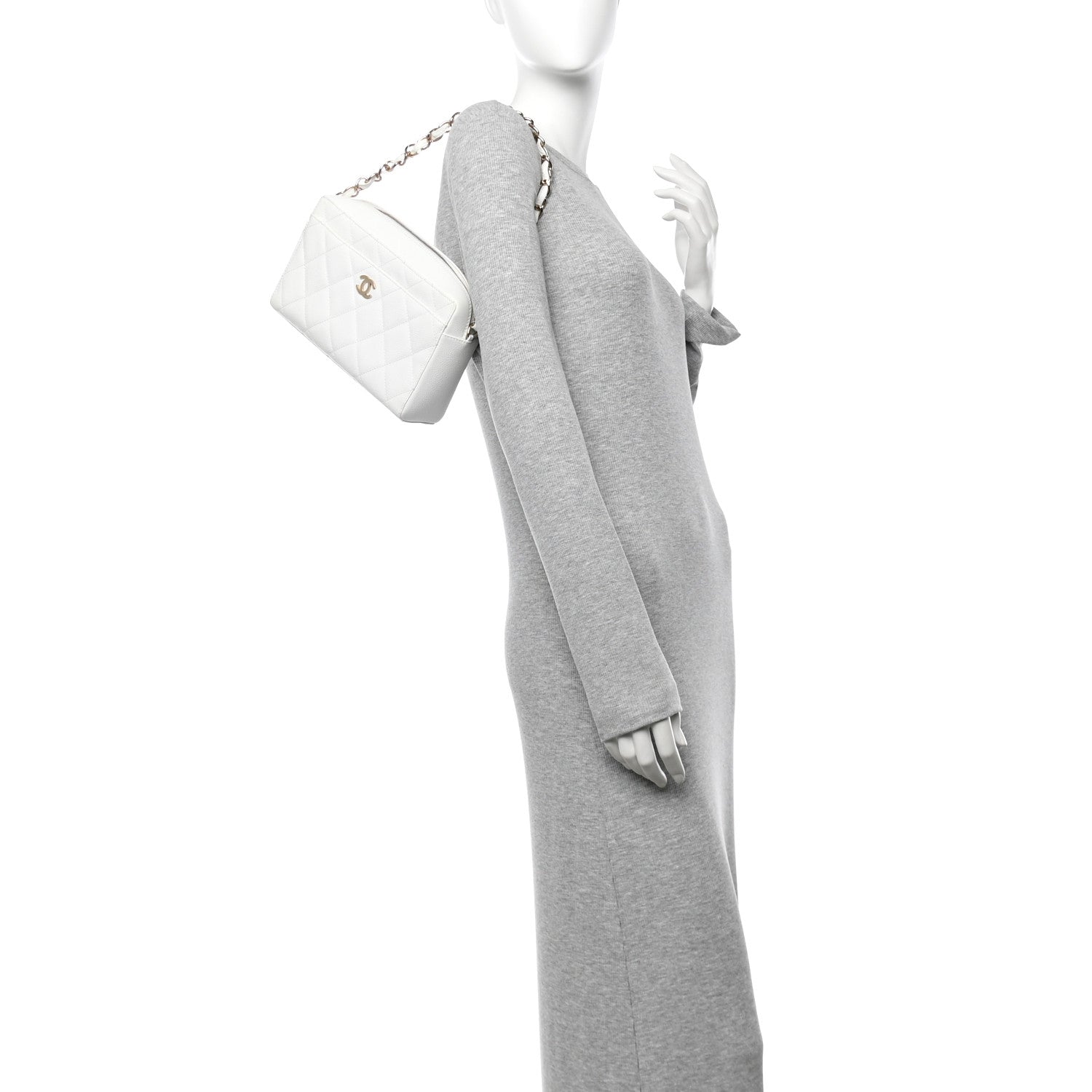 Chanel Caviar Quilted Camera Case White 2 of 10