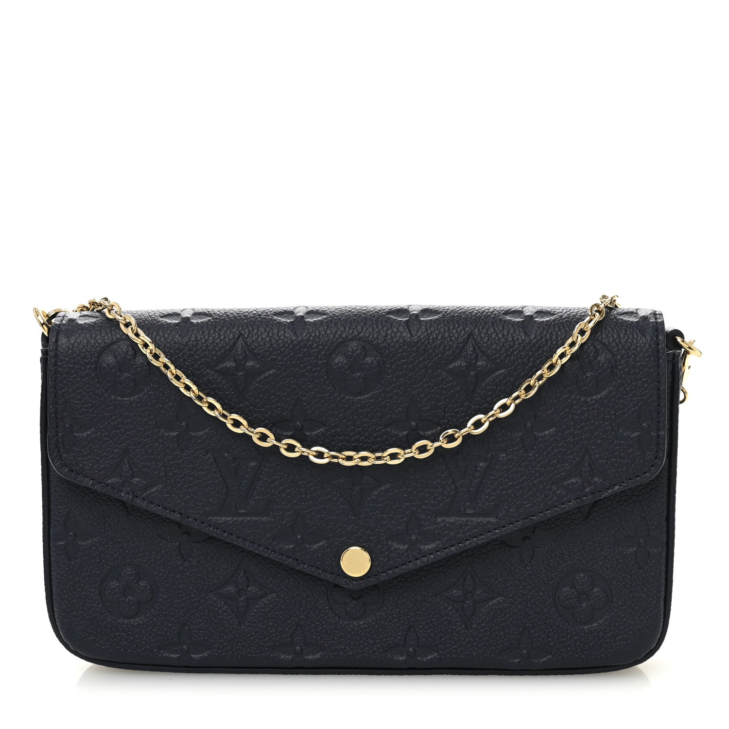 Louis Vuitton Empreinte Pochette Felicie Chain Wallet Navy 1 of 11