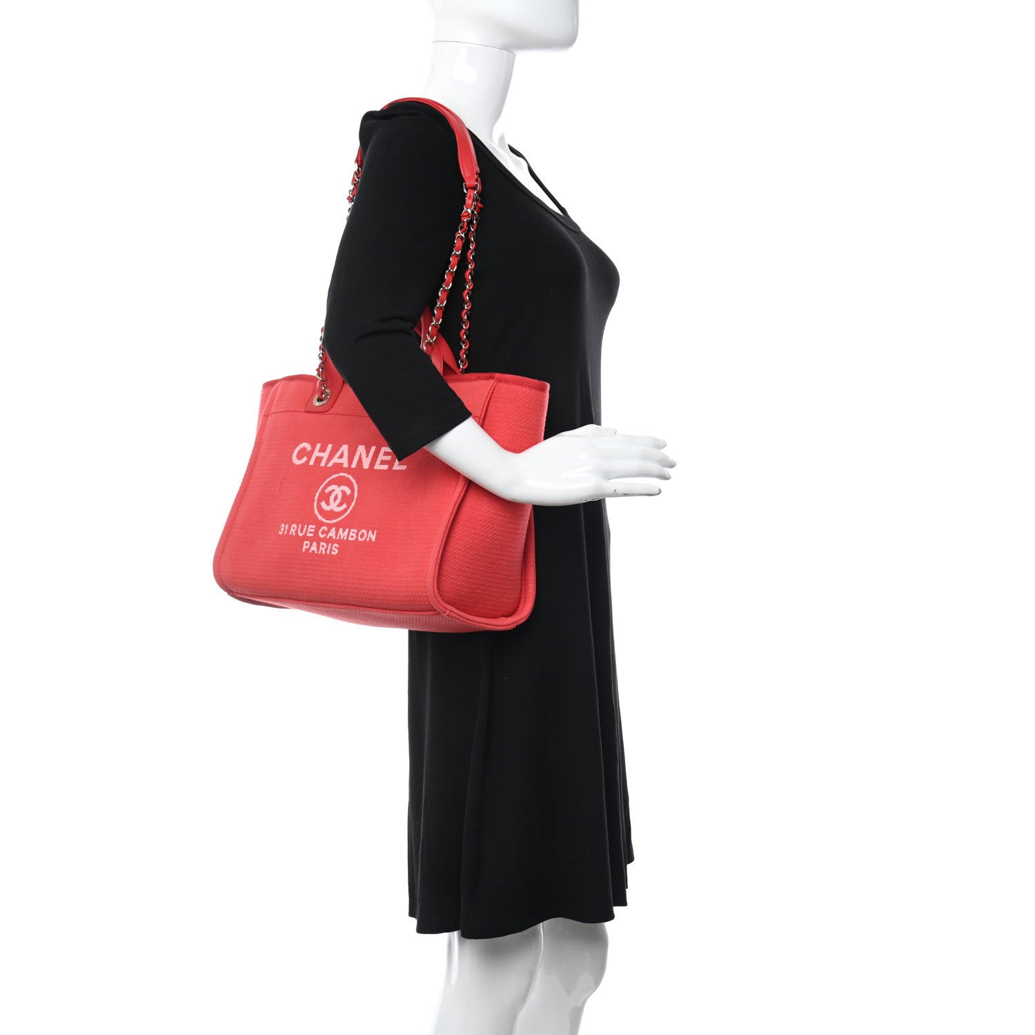 シャネル様 Chanel Mixed Fibers Small Deauville Tote Red 1146907