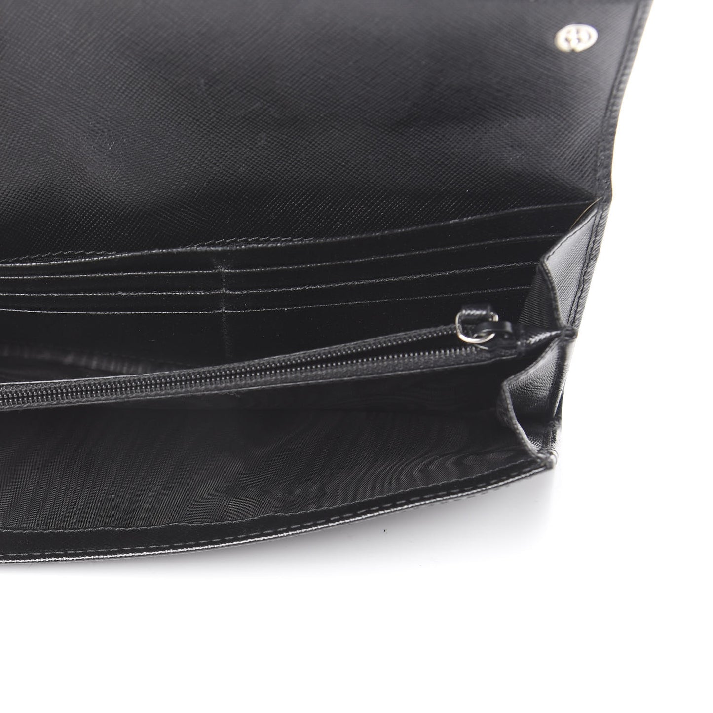Saffiano Continental Flap Wallet Black