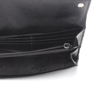 Prada Saffiano Continental Flap Wallet Black 4 of 9