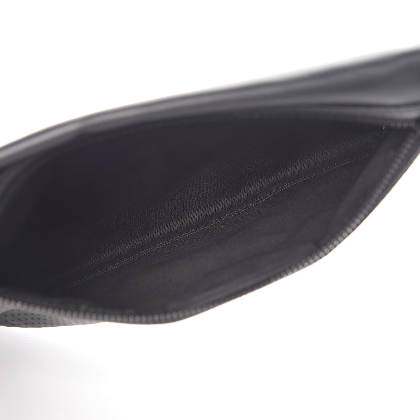 Perforated Leggero Calfskin Pouch Black