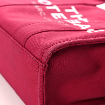Marc Jacobs Cotton Canvas Mini The Traveler Tote Bag Raspberry 7 of 11