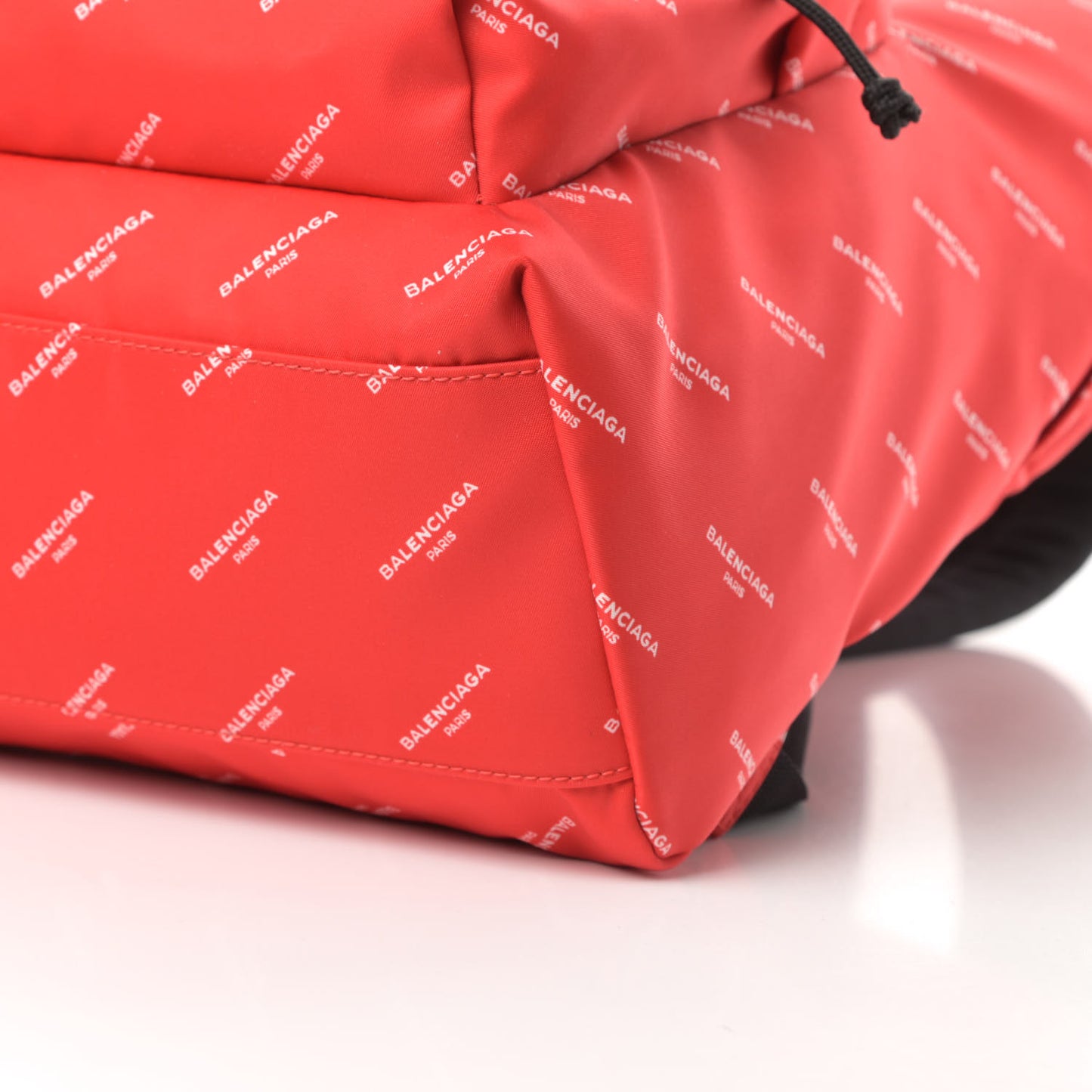 Twill Nylon Allover Logo Print Explorer Backpack Rouge Vermillion White