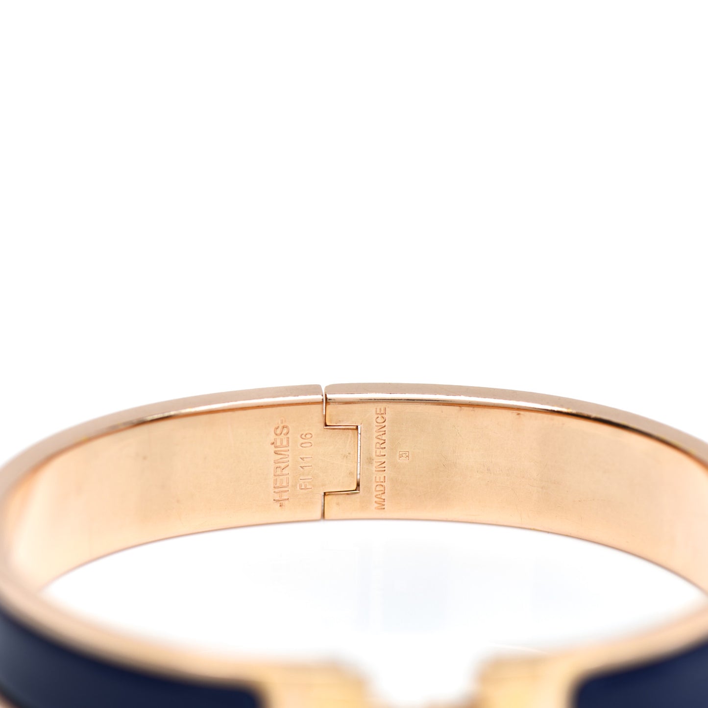 Narrow Enamel Clic Clac H Bracelet GM Bleu Biarritz