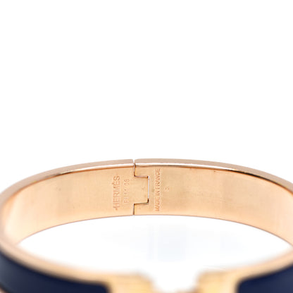 Hermes Narrow Enamel Clic Clac H Bracelet GM Bleu Biarritz 3 of 4