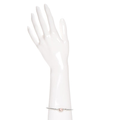 David Yurman Sterling Silver Diamond Morganite 3mm Petite Wheaton Bracelet 2 of 5