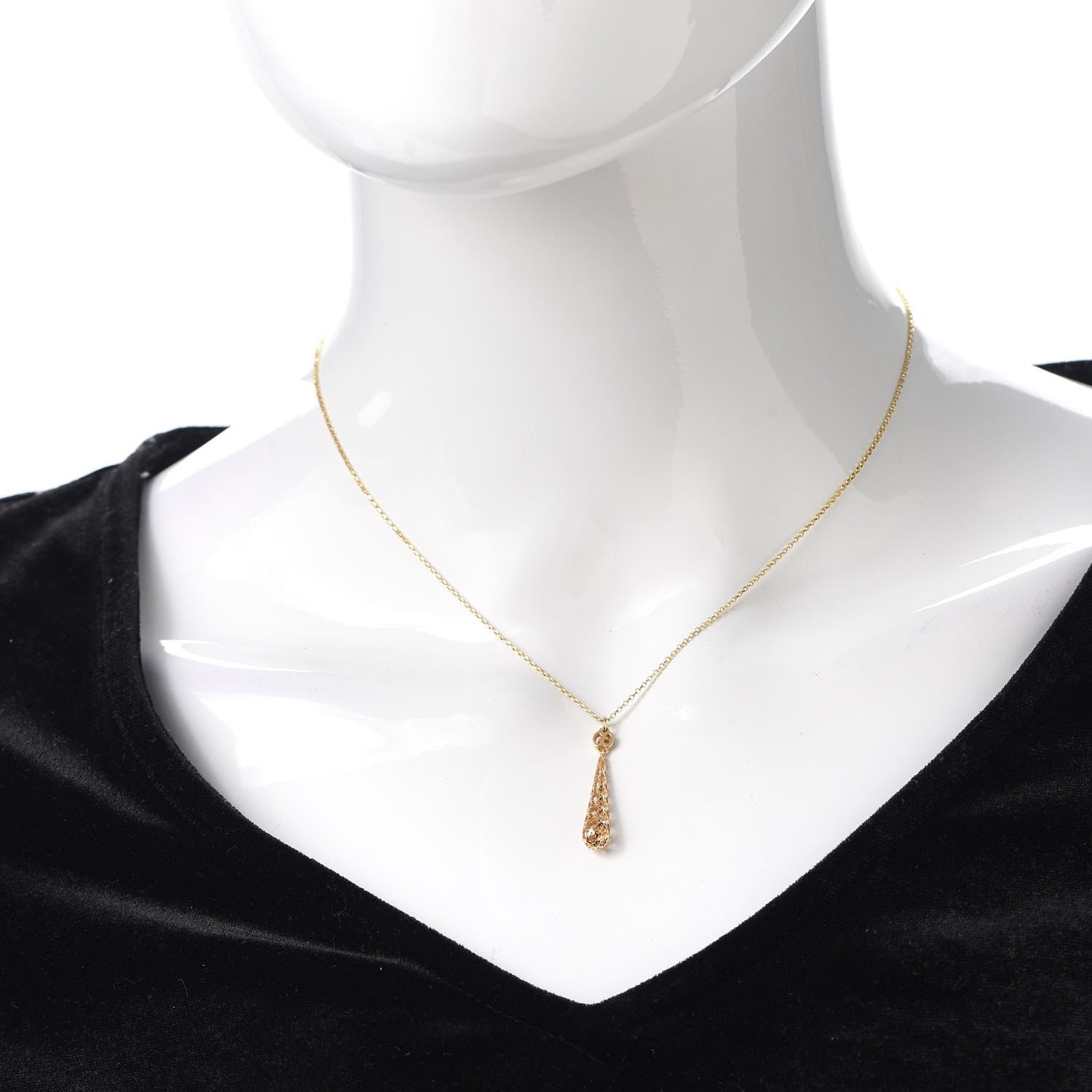 Gucci 18K Yellow Gold Diamantissima Pendant Necklace 2 of 6