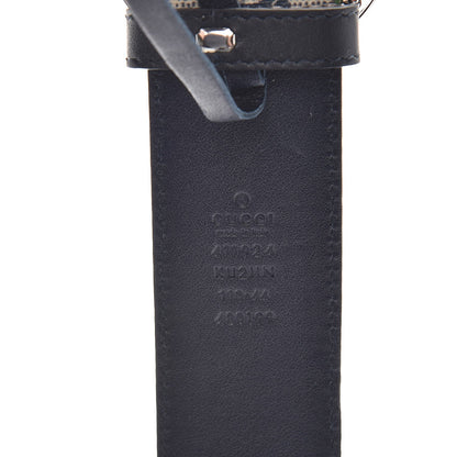 Gucci GG Supreme Monogram Blooms Interlocking G Belt 110 44 Beige Blue Navy 5 of 7