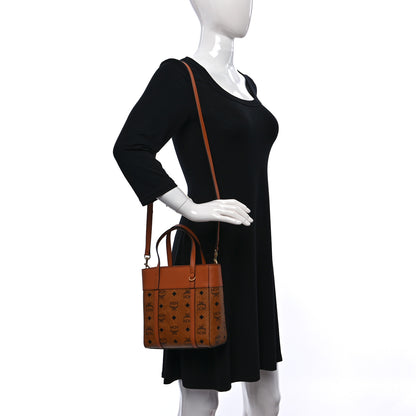 MCM Visetos Nappa Mini Toni Top Zip Shopper Tote Cognac 2 of 11