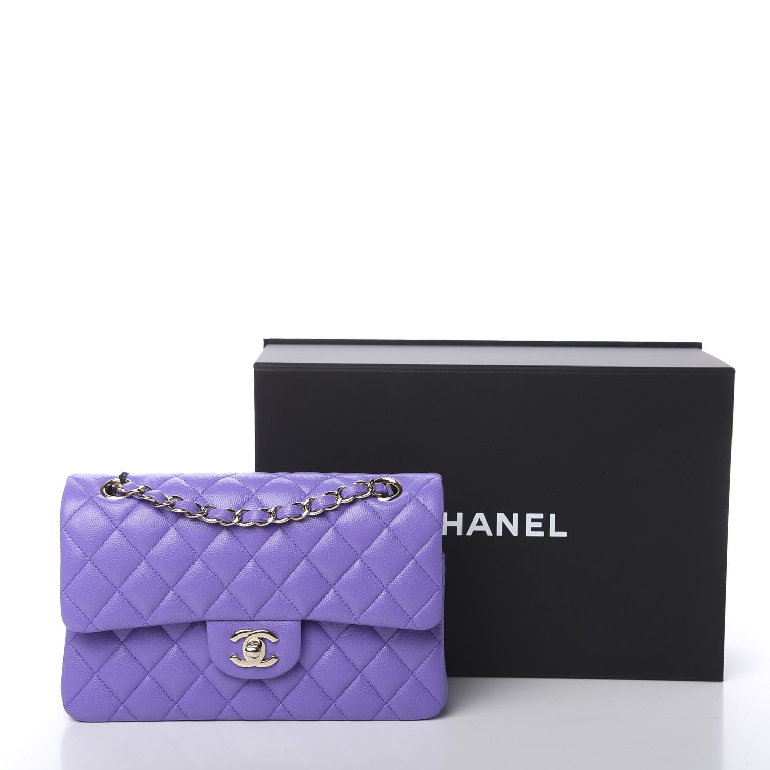 Chanel Caviar Quilted Small Double Flap Purple 11 of 11