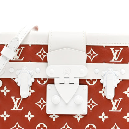 Louis Vuitton Lambskin Embossed Monogram Petite Malle Brown White 6 of 9