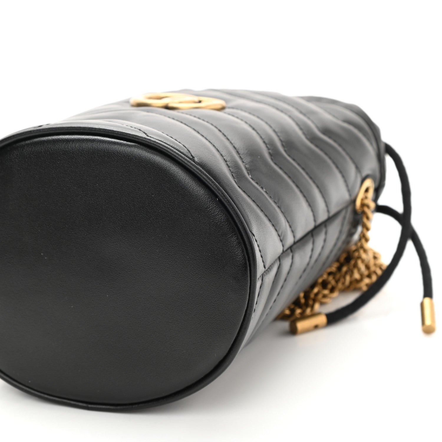 Gucci Calfskin Matelasse Mini GG Marmont 2.0 Bucket Bag Black 8 of 8