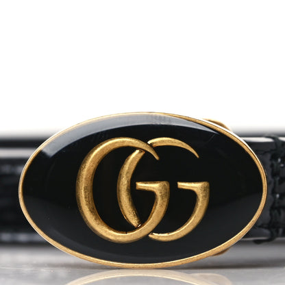 Gucci Skipper Calfskin Enamel GG 15mm Belt 90 36 Black 2 of 7
