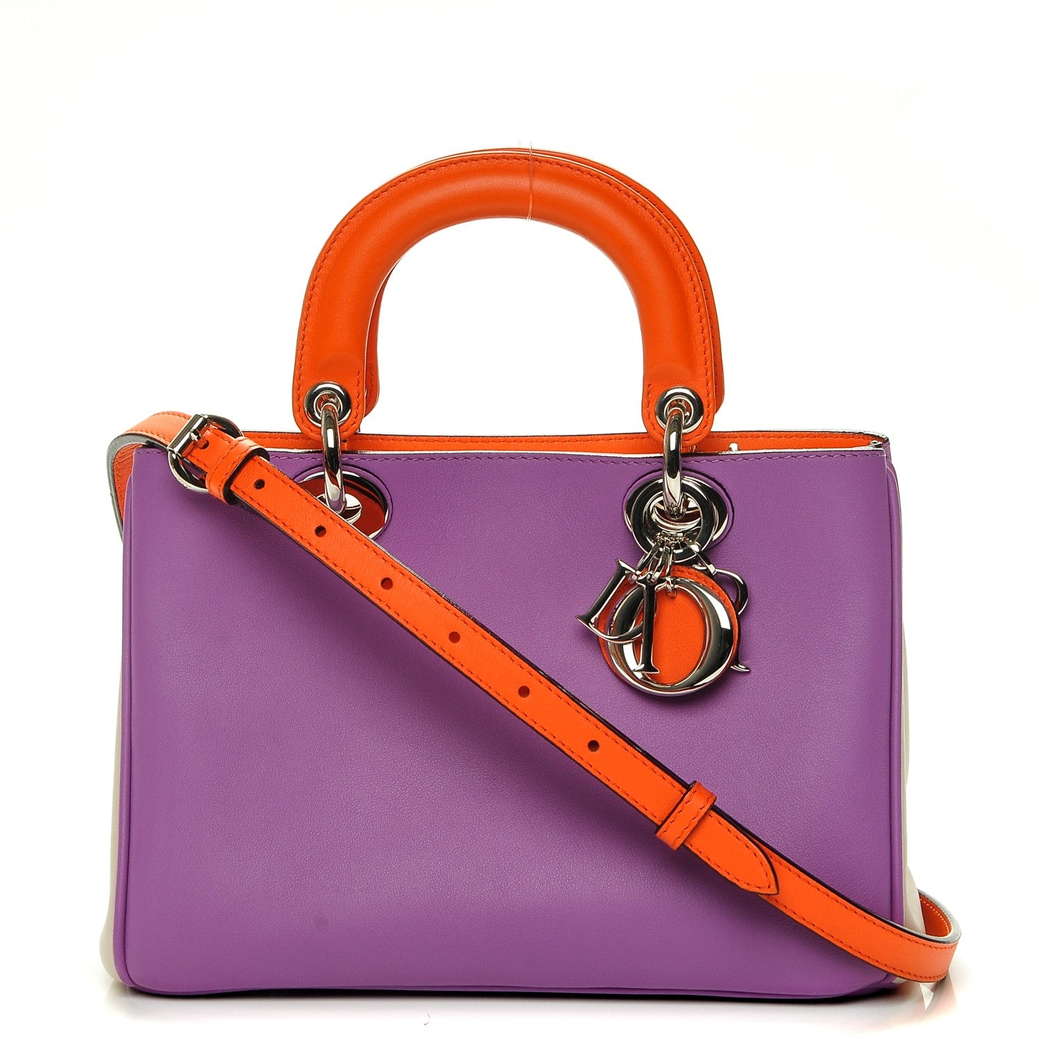Christian Dior Calfskin Tri-Color Mini Diorissimo Tote Parme Sand 1 of 6