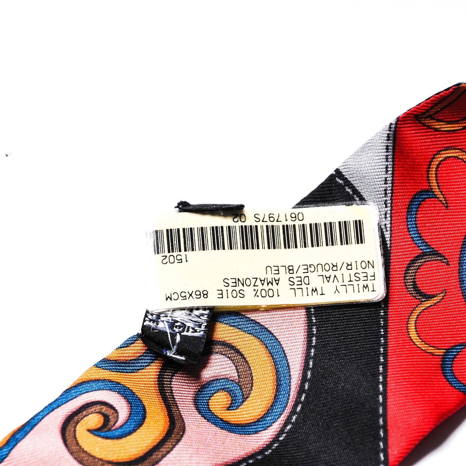 Hermes Silk Festival des Amazones Twilly Black Rouge Bleu 3 of 4