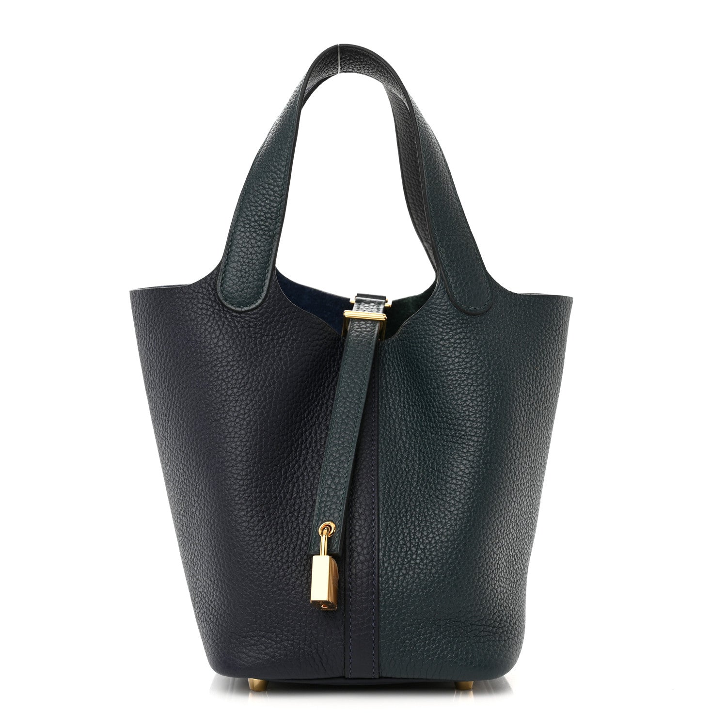 Hermes Taurillon Clemence Casaque Picotin Lock 18 PM Bleu Nuit Vert Bosphore 1 of 11