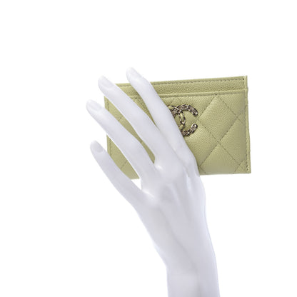 Chanel Caviar Quilted French New Wave Card Holder Light Green 2 of 9