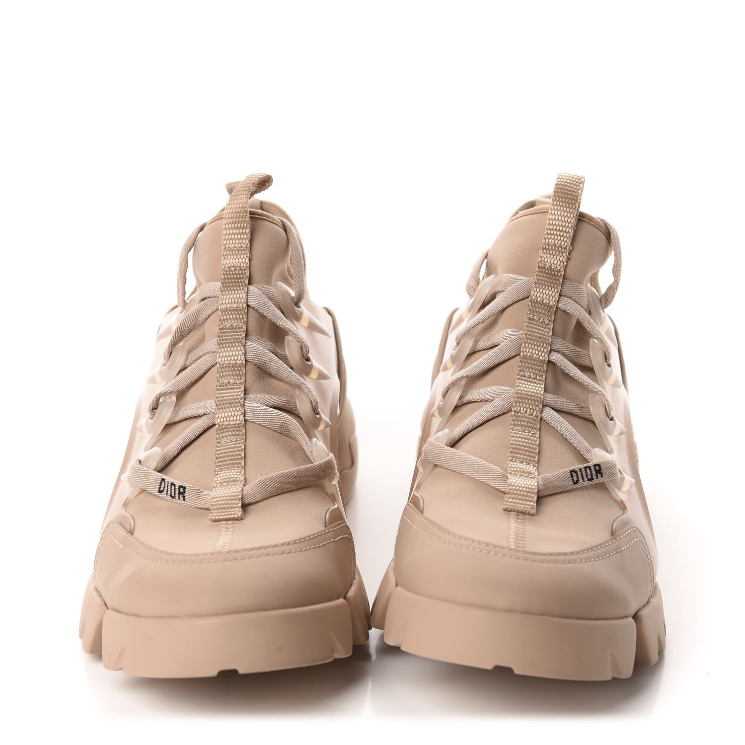 Christian Dior Neoprene Rubber Womens D-Connect Sneakers 39.5 Nude 2 of 8