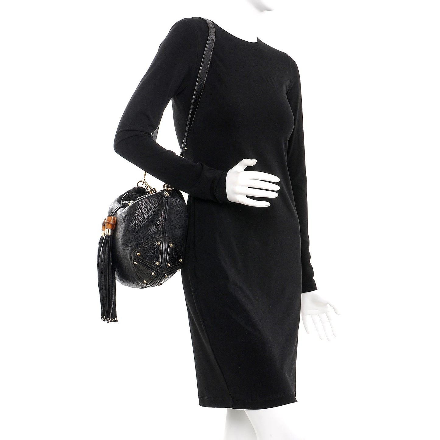 Guccissima Medium Indy Top Handle Hobo Black