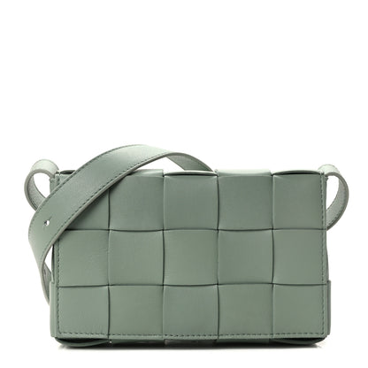 Bottega Veneta Lambskin Maxi Intreccio Small Cassette Crossbody Bag New Sauge 1 of 12