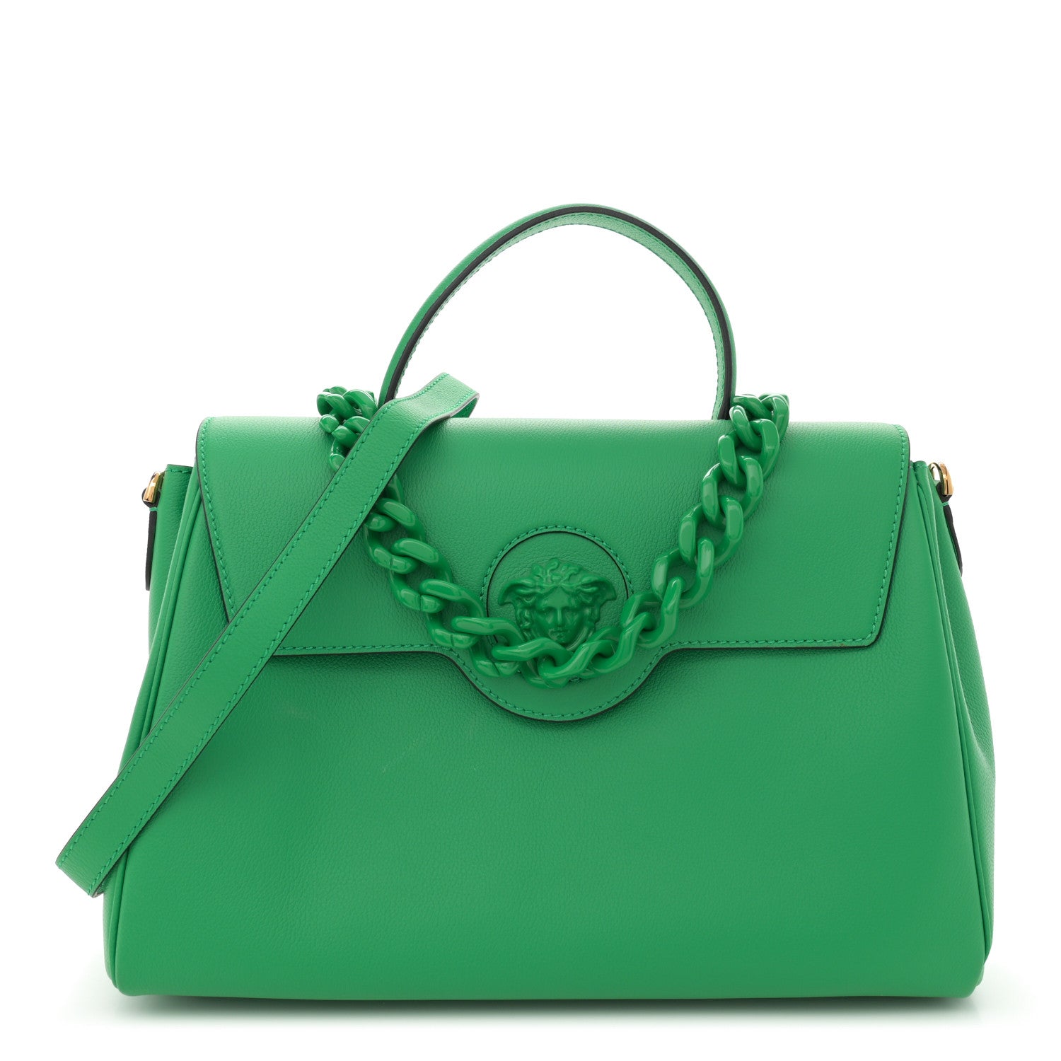 Versace Calfskin Large La Medusa Bag Green 1 of 10