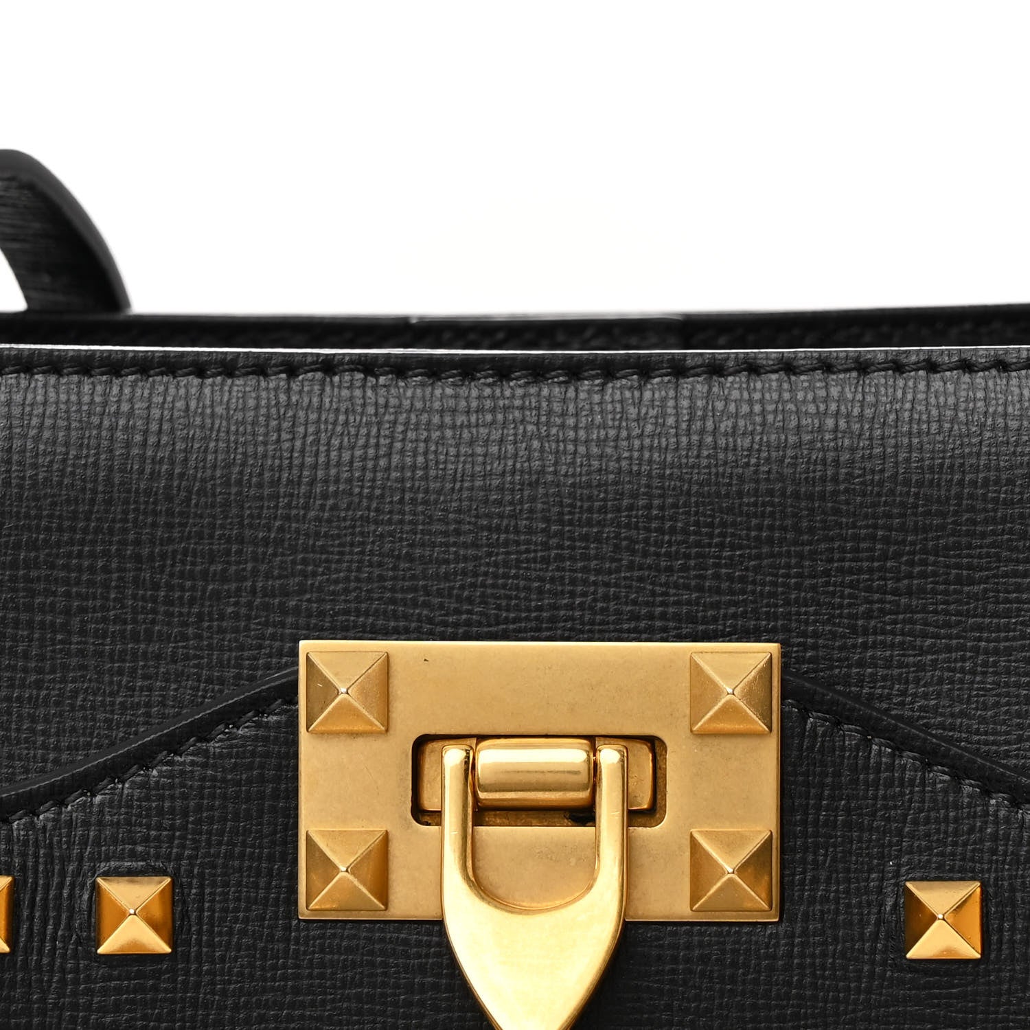 Valentino Garavani Grainy Calfskin Medium Rockstud Allover Alcove Top Handle Tote Bag Black 8 of 11