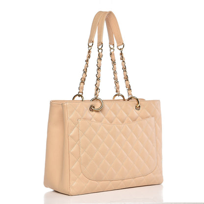 Chanel Caviar Quilted Grand Shopping Tote GST Beige Clair 3 of 12