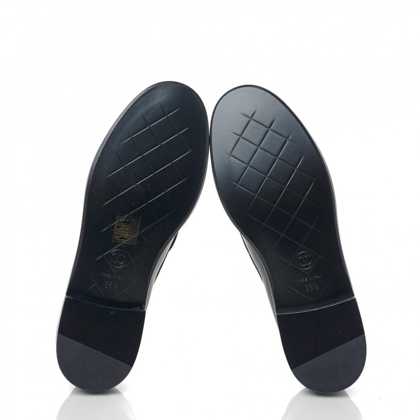 Lambskin Quilted CC Turnlock Loafers 38.5 Black