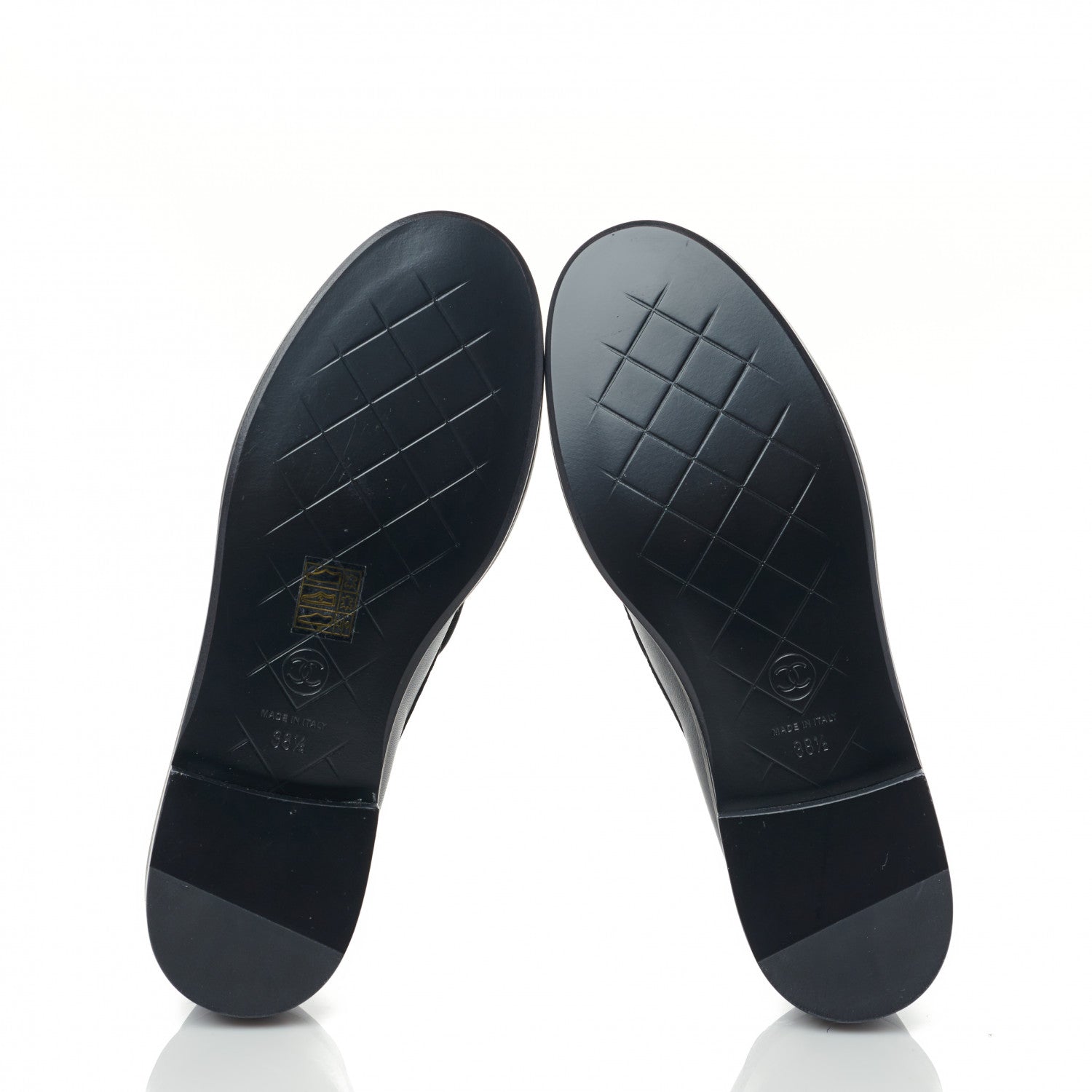Chanel Lambskin Quilted CC Turnlock Loafers 38.5 Black 5 of 7