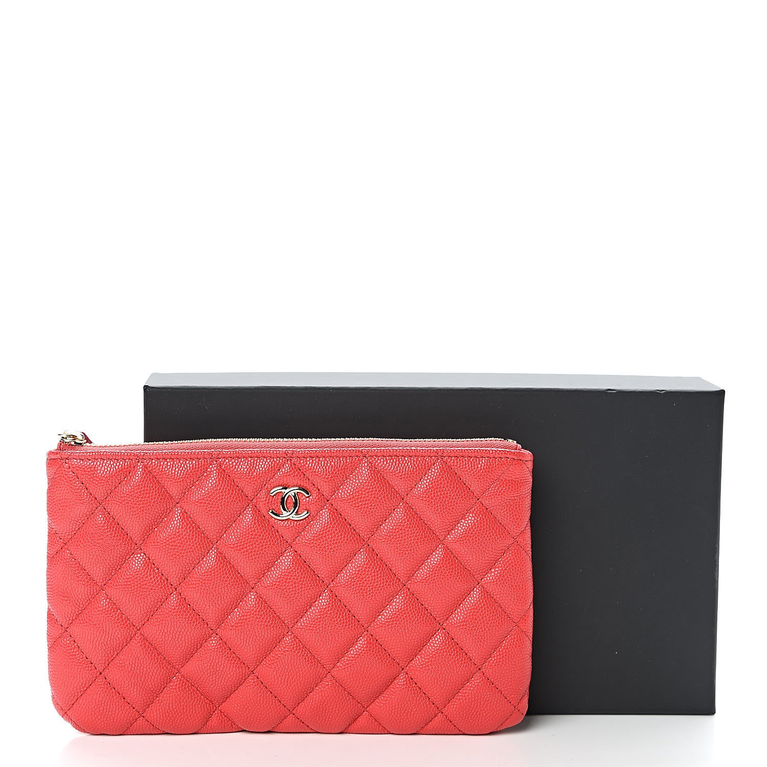 Chanel Caviar Quilted Cosmetic Case Red 8 of 8